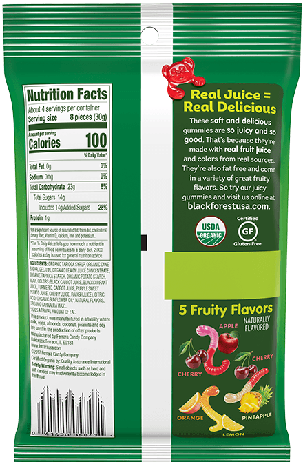 Black Forest Organic Gummy Worms back