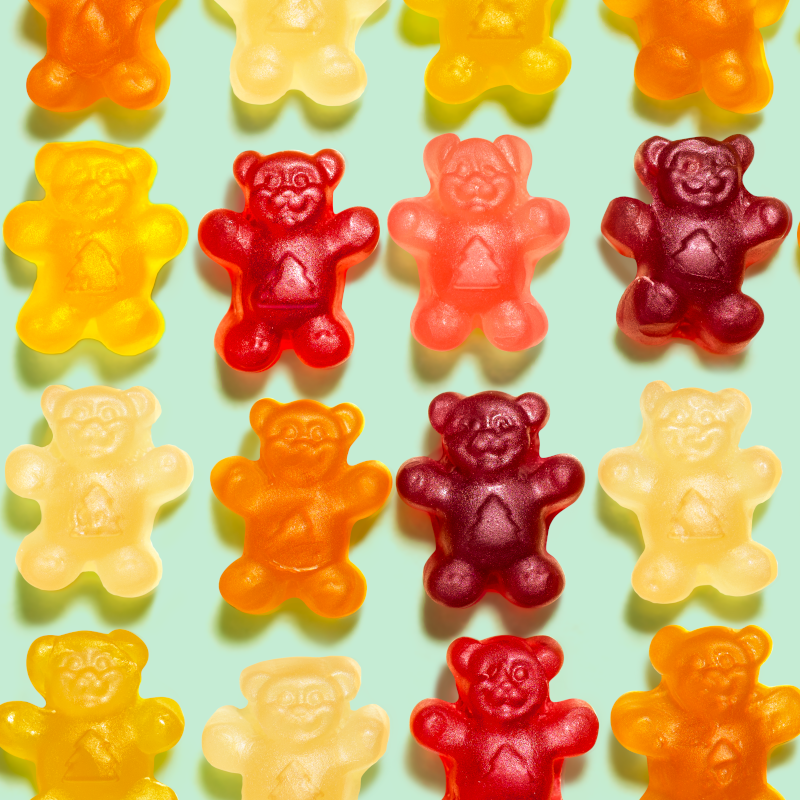  Close-up of blackforest gummy candies